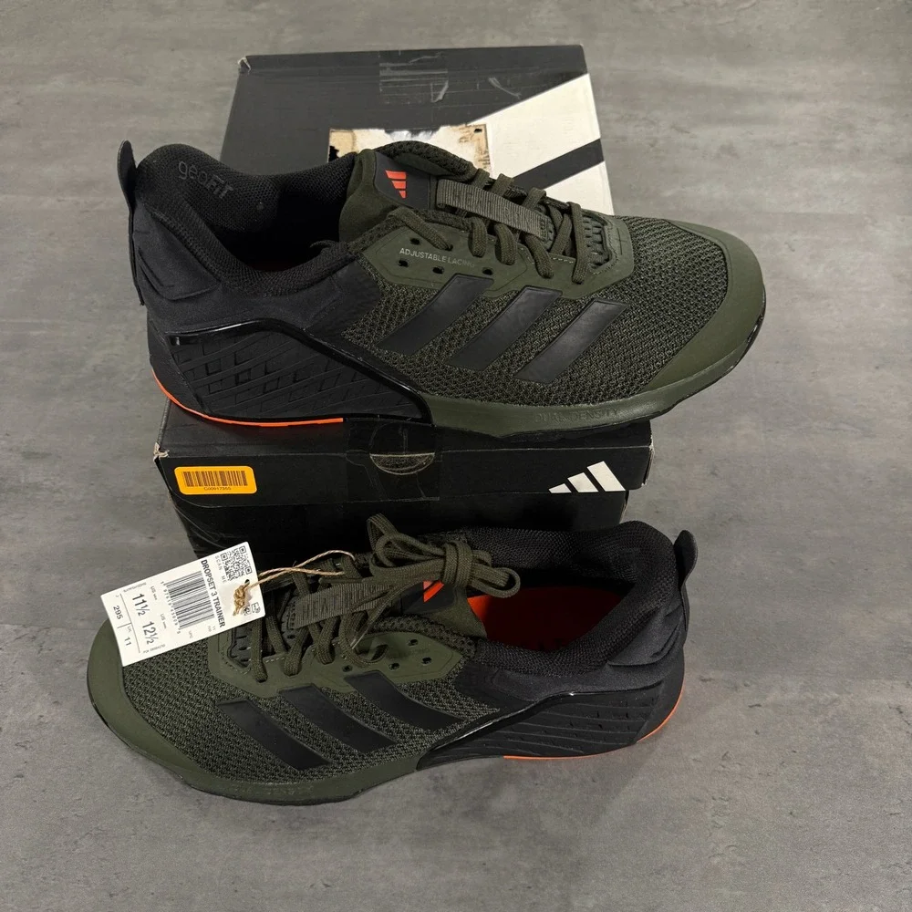 adidas Dropset 3 Trainers Mens 11.5 Black Green Orange HEAT.RDY Training JR1671